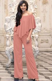 img 3 attached to 👗 Stylish KOH KOH Womens Long Pant Strapless Off Shoulder Pocket Jumpsuit – Fashionable One Piece Outfit