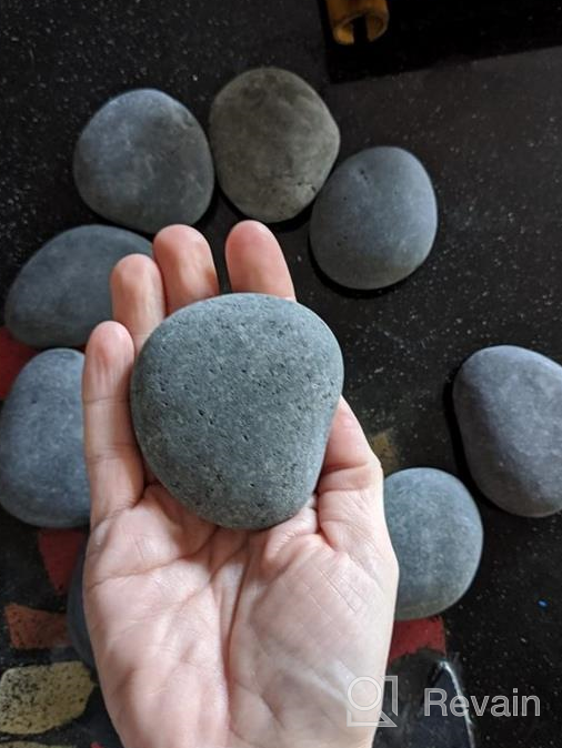 img 1 attached to 50 Count Black Flat & Smooth Kindness Rocks For Painting, Decoration, And Crafts - Hand Picked 1.5 To 2.7 Inch Medium & Small Rocks By Lifetop review by Justin Ewing