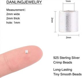 img 3 attached to Создавайте потрясающие украшения с 50 обжимными бусинами из стерлингового серебра 925 пробы DanLingJewelry - идеально подходит для изготовления ювелирных изделий