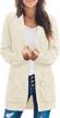 women's long sleeve cable knit cardigan sweater open front outwear - tecrew logo