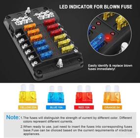 img 1 attached to 🚗 Electop 12-Way Blade Fuse Block: Ultimate Circuit Protection for Automotive Car Truck Boat Marine RV Van