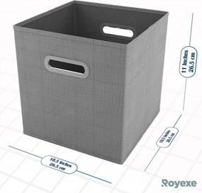 img 2 attached to Set Of 8 Royexe Storage Cubes With Dual Plastic Handles - Foldable Fabric Bins For Closet Organization And Drawer Storage - Light Grey