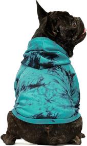 img 3 attached to Stylish Tie Dye Pet Hoodie: Medium Azure Blue Dog Sweatshirt - Winter Clothes for Dogs and Cats