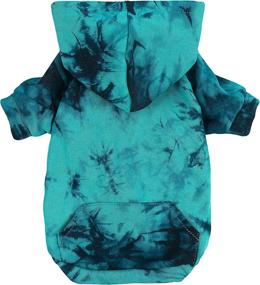 img 2 attached to Stylish Tie Dye Pet Hoodie: Medium Azure Blue Dog Sweatshirt - Winter Clothes for Dogs and Cats