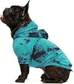 img 4 attached to Stylish Tie Dye Pet Hoodie: Medium Azure Blue Dog Sweatshirt - Winter Clothes for Dogs and Cats