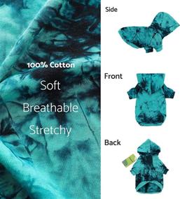 img 1 attached to Stylish Tie Dye Pet Hoodie: Medium Azure Blue Dog Sweatshirt - Winter Clothes for Dogs and Cats