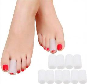 img 4 attached to Povihome Toe Sleeves, Toe Protectors, 10 Pack Toe Tube Pads For Hammer Toe,Stubbed Toe,Corns, Calluses Protect