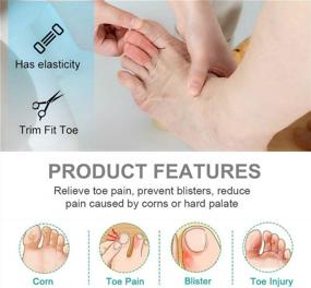 img 1 attached to Povihome Toe Sleeves, Toe Protectors, 10 Pack Toe Tube Pads For Hammer Toe,Stubbed Toe,Corns, Calluses Protect