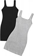 2 pack milumia girls' sleeveless scoop neck ribbed knit bodycon mini dress for casual wear logo