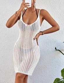 img 3 attached to Stylish Crochet Women'S Swimsuit Cover-Up Dress For A Chic Beach Look