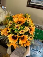 картинка 1 прикреплена к отзыву Bring The Sunshine Indoors: U'Artlines Handmade Artificial Sunflower Bouquets For Weddings And Home Decor (6-Piece Corsage) от Troy Kocur