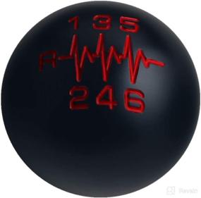 img 4 attached to ❤️ DEWHEL Black/Red Inlay Sphere Manual Shift Knob - Short Throw Shifter, 6-Speed Heartbeat - M10x1.5 M10x1.25 M8x1.25 M12x1.25 Reverse Left