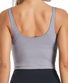 img 2 attached to Longline Padded Crop Tank Yoga Bra For Women By Oalka - Ideal Workout And Fitness Top