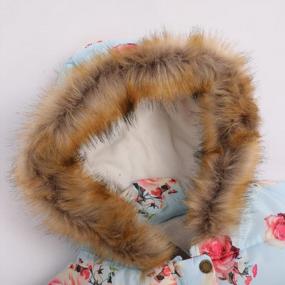 img 3 attached to Adorable Puffer Jackets For Kids - Floral Print, Faux Fur Hoodie, Zip-Up And Cozy