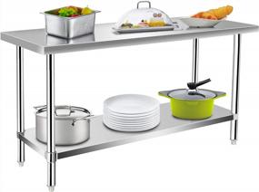 img 4 attached to KITMA 60" X 24" Кухонный стол для приготовления пищи и работы из нержавеющей стали - Сертифицирован NSF