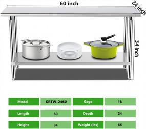 img 3 attached to KITMA 60" X 24" Кухонный стол для приготовления пищи и работы из нержавеющей стали - Сертифицирован NSF