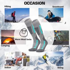 img 2 attached to High Performance Merino Wool Ski Socks for Winter Outdoor Activities - Men Women Kids