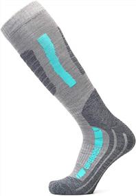 img 4 attached to High Performance Merino Wool Ski Socks for Winter Outdoor Activities - Men Women Kids