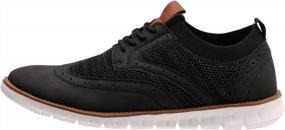 img 3 attached to Joomra Men'S Knit And Leather Wingtip Oxford Dress Shoes With Style And Comfort