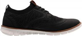 img 1 attached to Joomra Men'S Knit And Leather Wingtip Oxford Dress Shoes With Style And Comfort