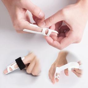 img 4 attached to QianCheng Finger Splint Protector: Straighten Fingers & Immobilize Joints With 3-Pack Support Brace (S)