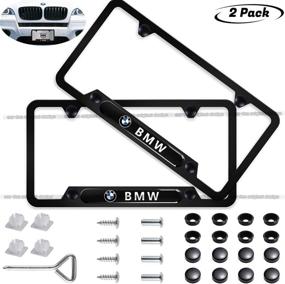 img 4 attached to High-Grade 2-Piece BMW License Plate Frame: Perfect Fit for US Standard Car License Frames