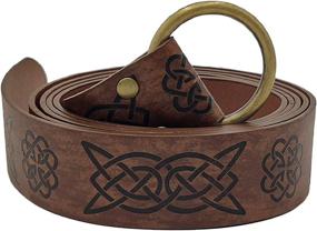 img 3 attached to Medieval Renaissance Embossed Leather Accessories Men's Accessories ... Belts