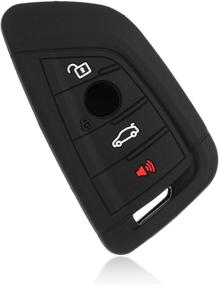 img 4 attached to 🔑 Massimiliano Incas Dobrev Black Silicone Rubber Car Key Fob Cover Holder Protector Case | Fits 2014-2017 X1 F48 X3 X4 X5 X6 Remote Smart 3 4 Buttons Key (Black)