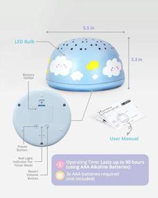 img 3 attached to Проектор SomeShine Star Light для спальни - Детский ночник Music Star облачно-голубого цвета с 5 колыбельными, 3 цветовыми циклами и таймером автоматического отключения, безопасный, прочный и портативный проектор Kawaii Lamp