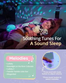 img 2 attached to Проектор SomeShine Star Light для спальни - Детский ночник Music Star облачно-голубого цвета с 5 колыбельными, 3 цветовыми циклами и таймером автоматического отключения, безопасный, прочный и портативный проектор Kawaii Lamp