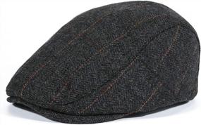 img 4 attached to Мужская классическая плоская кепка Faleto для зимы, весны и осени - кепка Gatsby Newsboy Style для вождения, охоты и повседневной носки