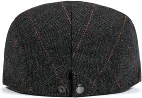 img 2 attached to Мужская классическая плоская кепка Faleto для зимы, весны и осени - кепка Gatsby Newsboy Style для вождения, охоты и повседневной носки