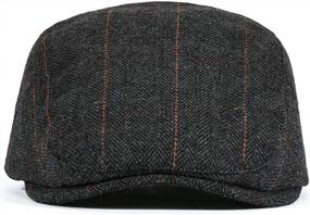 img 1 attached to Мужская классическая плоская кепка Faleto для зимы, весны и осени - кепка Gatsby Newsboy Style для вождения, охоты и повседневной носки