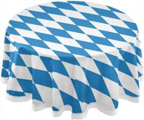 img 3 attached to 60 Inch Waterproof Polyester Tablecloth For Oktoberfest, Kitchen Dining Table, Buffet Parties And Camping