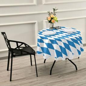 img 4 attached to 60 Inch Waterproof Polyester Tablecloth For Oktoberfest, Kitchen Dining Table, Buffet Parties And Camping