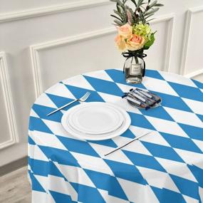 img 2 attached to 60 Inch Waterproof Polyester Tablecloth For Oktoberfest, Kitchen Dining Table, Buffet Parties And Camping