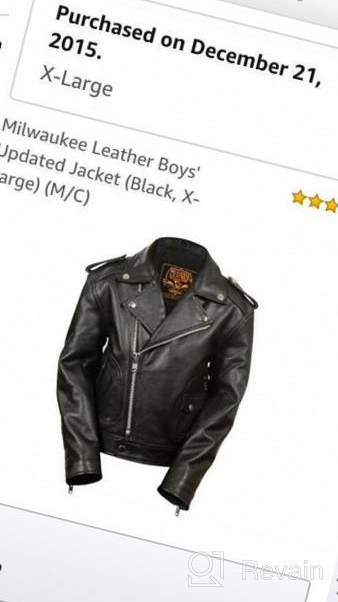 img 1 attached to Premium Milwaukee Leather LKK1920 Boy's Black Leather Biker Jacket: Patch Pocket Styling & Superior Quality review by Johnny Grant