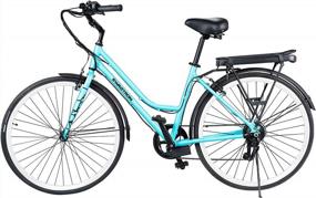 img 4 attached to EB-9 Electric Lady Cruiser Bike By Swagtron With 29"/700Cc Wheels, 36V 7.5Ah Battery (Removable) For 28-Mile Distance, 7-Speed (Up To 16.5MPH) & Pedal-Assist - Weighing Just 42Lbs For Ease Of Riding
