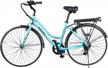 eb-9 electric lady cruiser bike by swagtron with 29"/700cc wheels, 36v 7.5ah battery (removable) for 28-mile distance, 7-speed (up to 16.5mph) & pedal-assist - weighing just 42lbs for ease of riding logo
