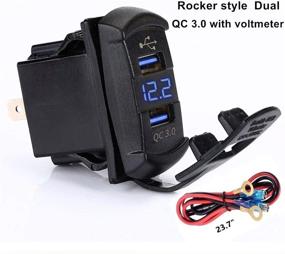 img 3 attached to ⚡️ Blue Voltmeter Dual USB Rocker Switch Style Charger with Quick Charge 3.0 for Boats, Polaris, RZR 1000, Ranger, Mobile Home, RV, Can Am Spyders, Can Am Maverick, Can AM SxS, Golf Cart - Switchtec