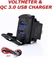 ⚡️ blue voltmeter dual usb rocker switch style charger with quick charge 3.0 for boats, polaris, rzr 1000, ranger, mobile home, rv, can am spyders, can am maverick, can am sxs, golf cart - switchtec логотип