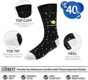 img 3 attached to Men'S 97% Cotton Dress Socks: Breathable, Comfy & Colorful Styles For Business Or Casual Wear!