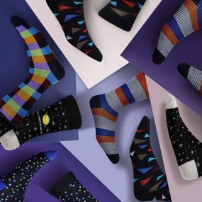 img 1 attached to Men'S 97% Cotton Dress Socks: Breathable, Comfy & Colorful Styles For Business Or Casual Wear!