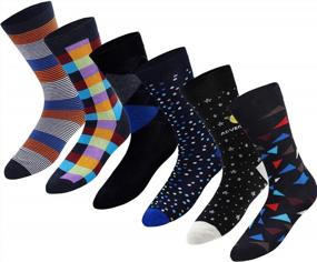 img 4 attached to Men'S 97% Cotton Dress Socks: Breathable, Comfy & Colorful Styles For Business Or Casual Wear!