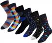 men's 97% cotton dress socks: breathable, comfy & colorful styles for business or casual wear! logo