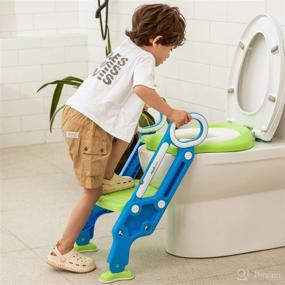 img 3 attached to 🚽 Wiifo Potty Training Seat with Step Stool Ladder - Safe and Sturdy Kids Toilet Training Chair (Blue Green)