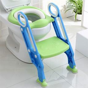 img 4 attached to 🚽 Wiifo Potty Training Seat with Step Stool Ladder - Safe and Sturdy Kids Toilet Training Chair (Blue Green)