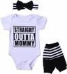 stylish 3-piece baby girl outfit: romper, leg warmers, and headband set logo
