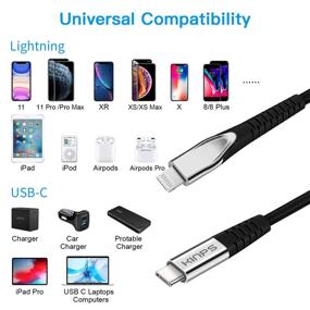 img 3 attached to 📱 KINPS MFI Certified USB C to Lightning Fast Charging Cable (3-Pack) for iPhone 11/11Pro/11 Pro Max/X/XS/XR - Power Delivery Supported, 10FT/3M, Black