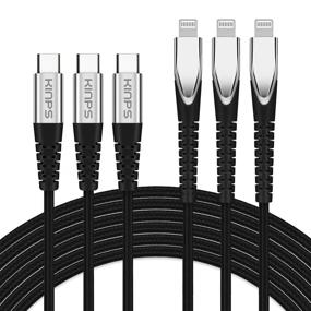 img 4 attached to 📱 KINPS MFI Certified USB C to Lightning Fast Charging Cable (3-Pack) for iPhone 11/11Pro/11 Pro Max/X/XS/XR - Power Delivery Supported, 10FT/3M, Black